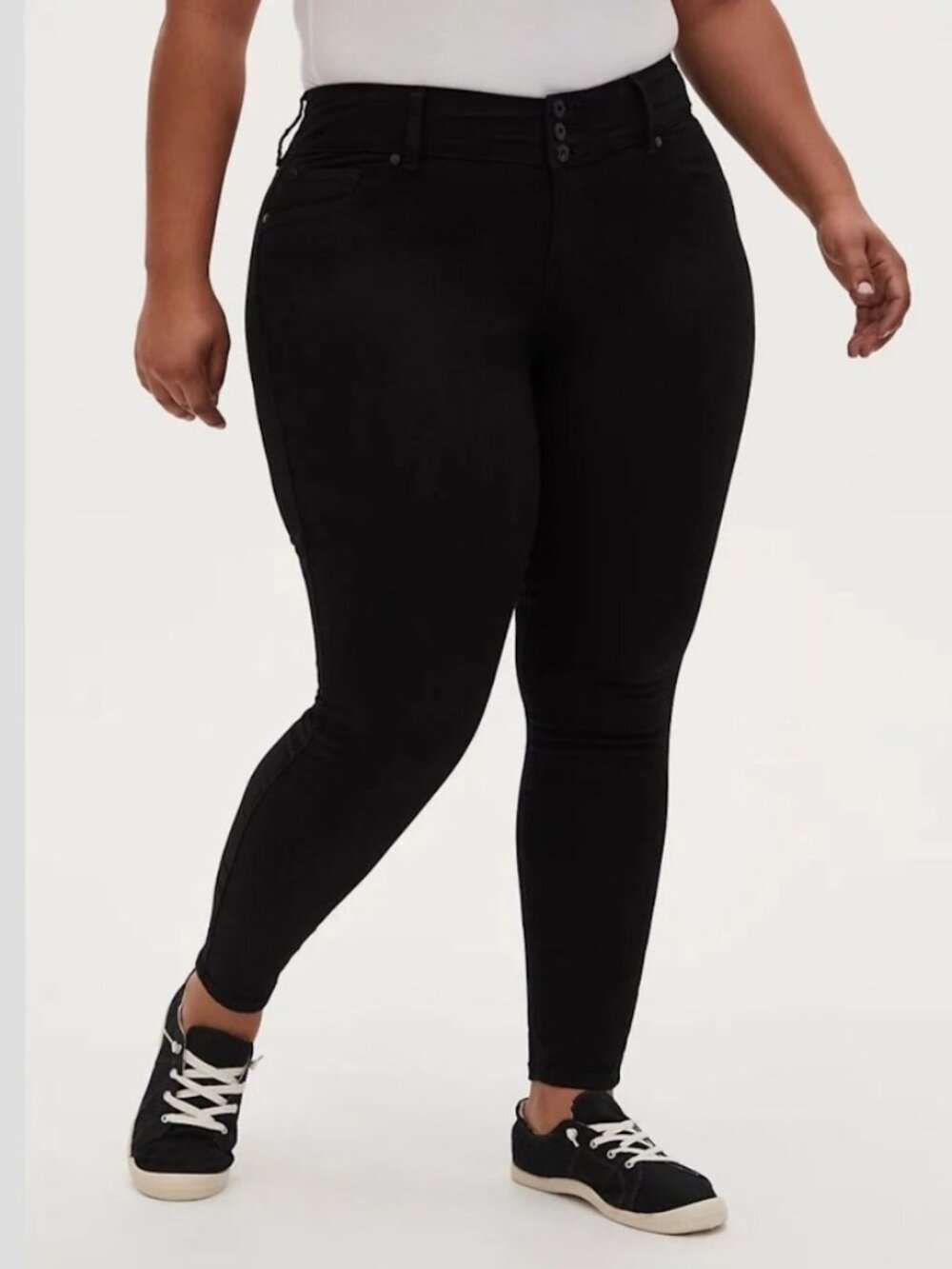 Torrid Black High Rise Jeggings Jeans Button Fly Skinny Plus Size 26T 26 Tall